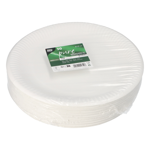 Teller, Pappe "pure" rund Ø 29 cm weiss