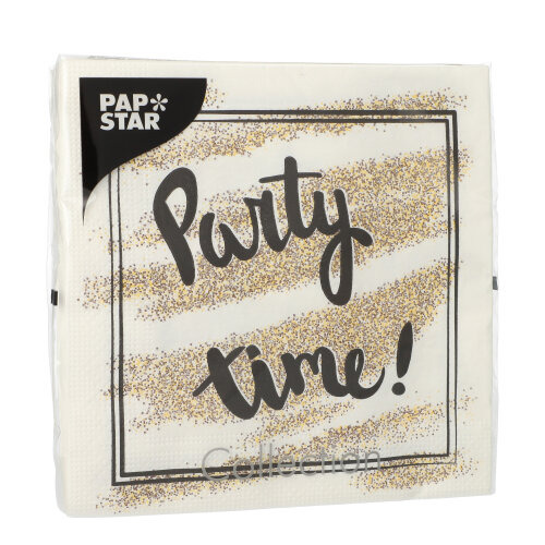 Servietten, 3-lagig 1/4-Falz 33 cm x 33 cm "Party Time"
