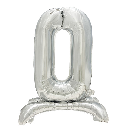 Folienluftballon 73 cm silber "0" stehend