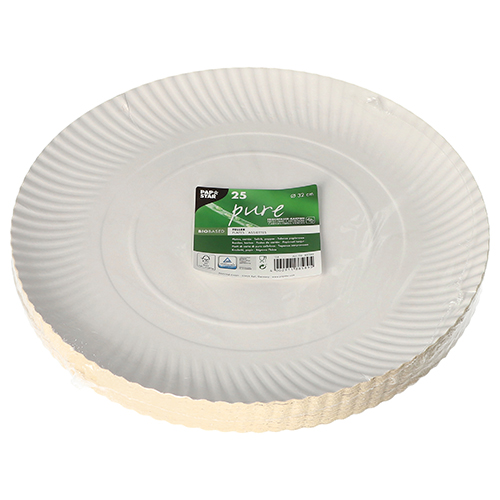 Teller, Pappe "pure" rund Ø 32 cm · 2 cm weiss