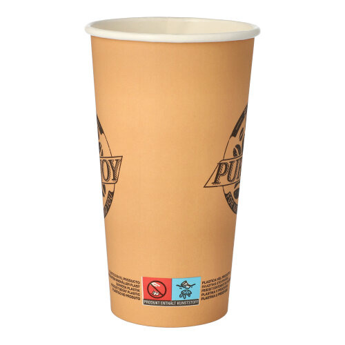 Trinkbecher, Pappe 0,5 l Ø 9 cm · 15 cm braun "Pure Joy"