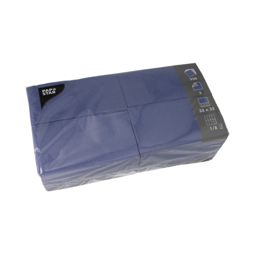 Servietten, 3-lagig 1/8-Falz 33 cm x 33 cm dunkelblau