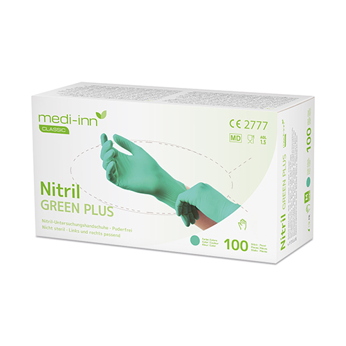 "Medi-Inn Classic" Handschuhe, Nitril puderfrei grün "Green Plus" Größe: L
