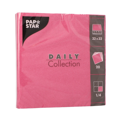 Servietten "DAILY Collection" 1/4-Falz 32 cm x 32 cm fuchsia
