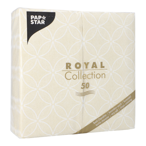 Servietten "ROYAL Collection" 1/8-Falz 40 cm x 40 cm champagner "Circle Flowers"