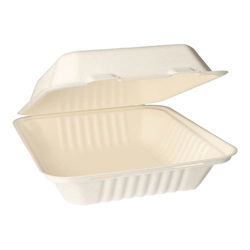 Menüboxen, Zuckerrohr "pure" ungeteilt 7,7 cm x 20 cm x 22 cm weiss