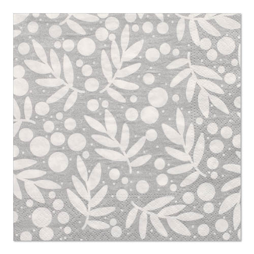 Servietten, 3-lagig 1/4-Falz 33 cm x 33 cm silber "Holly"
