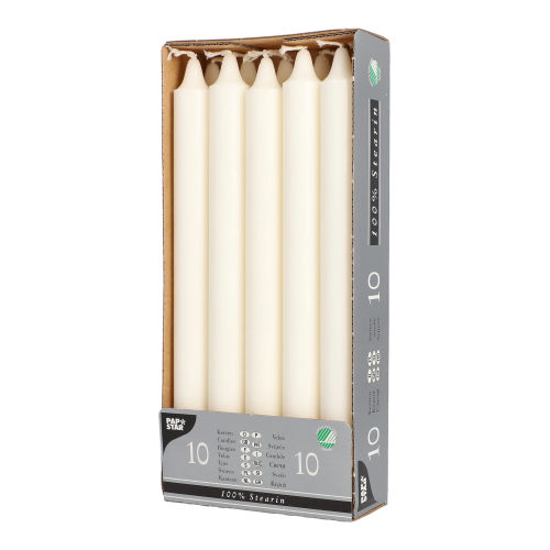 Kronkerzen Ø 2,2 cm · 24 cm weiss aus 100 % Stearin