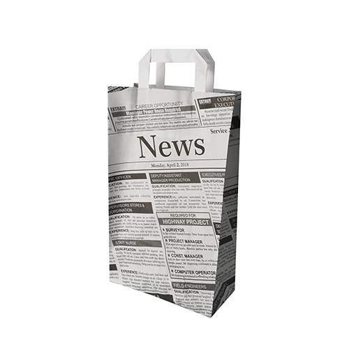 Tragetaschen, Papier 36 cm x 22 cm x 10 cm "Newsprint" mit Tragegriff