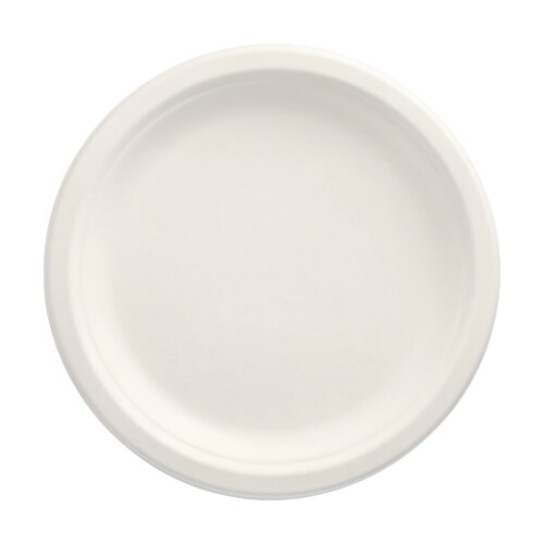 Teller, Zuckerrohr "pure" ungeteilt Ø 23 cm · 2 cm weiss