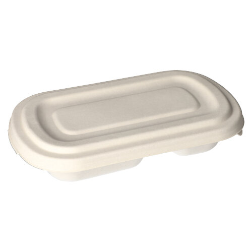 Schalen, Zuckerrohr "pure" 2-geteilt 750 ml 4,4 cm x 13,4 cm x 22,9 cm weiss