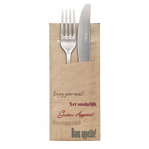 Bestecktaschen 20 cm x 8,5 cm braun 100% kompostierbar