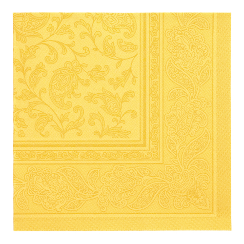 Servietten "ROYAL Collection" 1/4-Falz 40 cm x 40 cm gelb "Ornaments"