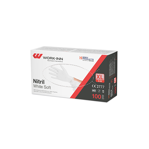 "WORK-INN/PS" Handschuhe Nitril puderfrei "White Soft" weiss Größe: XL