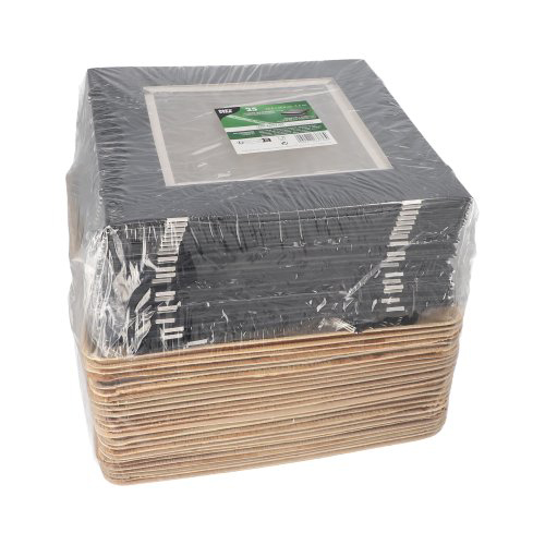 Tabletts, Palmblatt eckig 5 cm x 25,5 cm x 25,5 cm mit separatem Deckel und Banderole