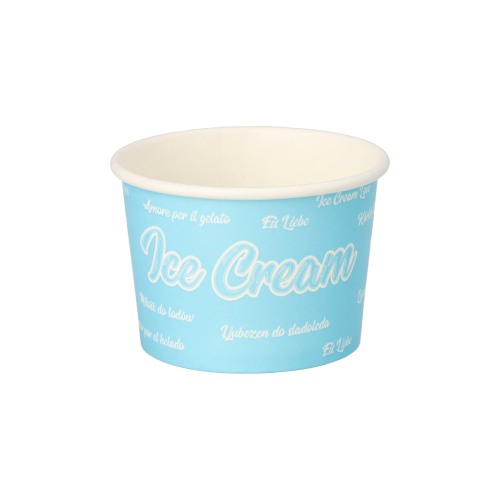 Eisbecher, Pappe rund 100 ml Ø 7,5 cm · 4,9 cm blau "Icelove"