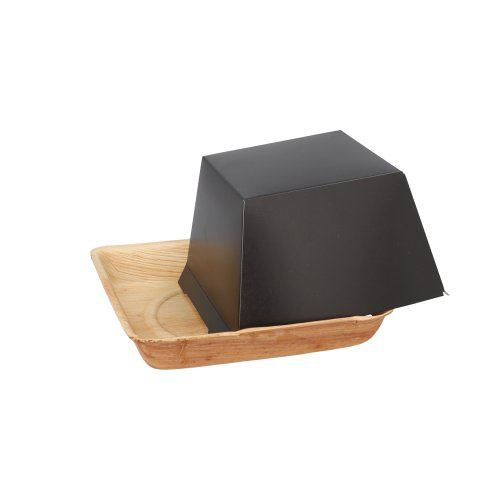 Burgerboxen Palmblatt eckig 8 cm x 14 cm x 14 cm , klein mit separatem Deckel