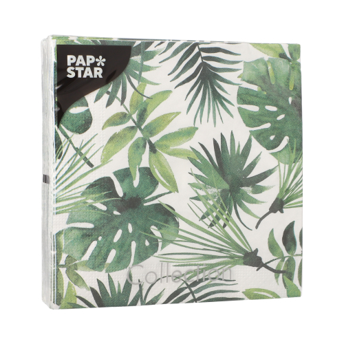 Servietten, 3-lagig 1/4-Falz 33 cm x 33 cm "Monstera"