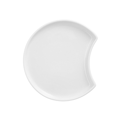 Teller Porzellan Halbmond Ø 12 cm · 1,2 cm weiss "Ano"